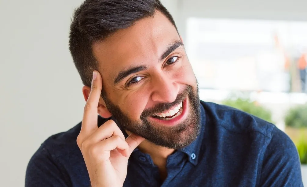 Man smiling with a healthy bright smile