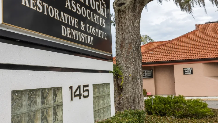 Sign outside Brown and Nawrocki Restorative and Cosmetic Dentistry